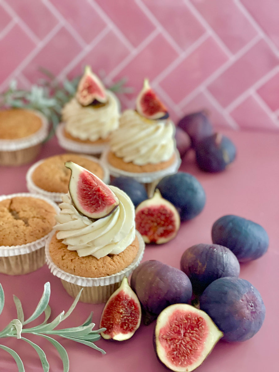 HERBSTSPECIAL! Weißer Schoko-Feigen Cupcake, glutenfrei