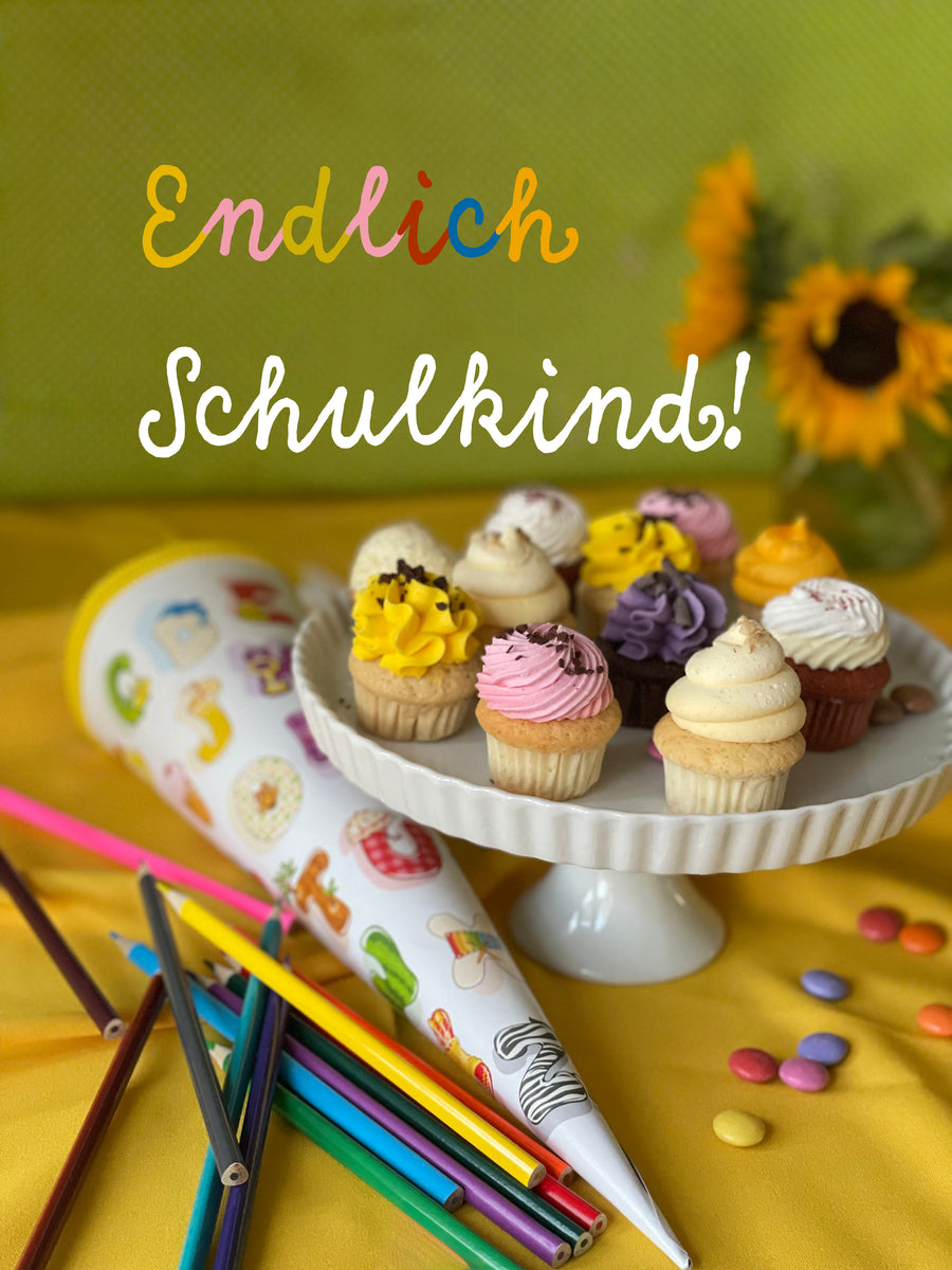 36 süße Schulanfang Mini-Cupcakes