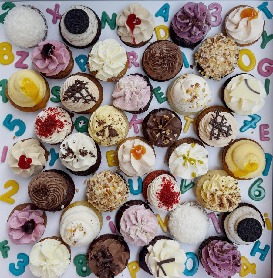 36 süße Schulanfang Mini-Cupcakes